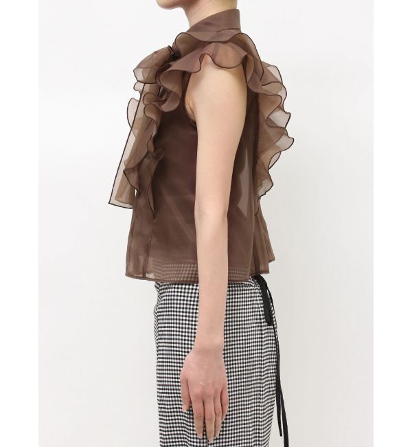 MERCURYDUO「オーガンジー配色メローブラウス」|シャツ・ブラウス|