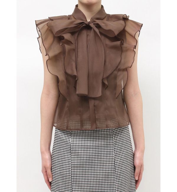 MERCURYDUO「オーガンジー配色メローブラウス」|シャツ・ブラウス|