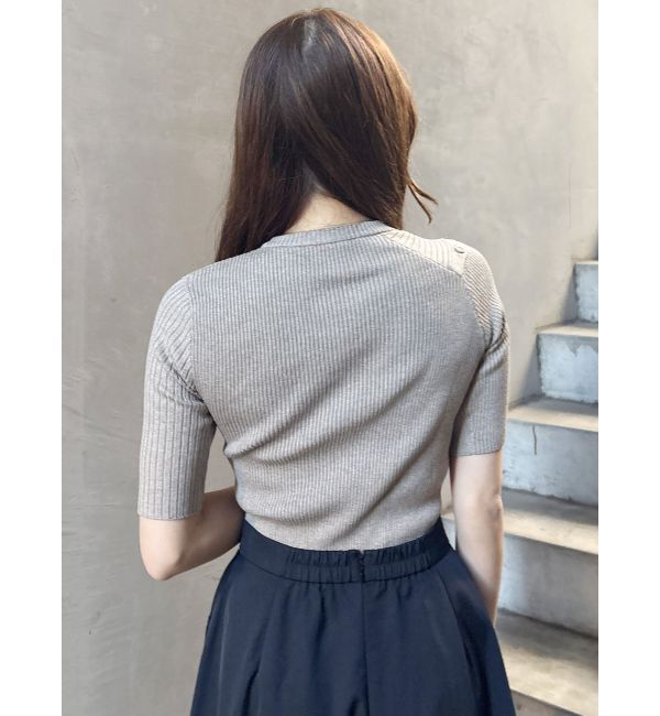 MURUA「アシメボタンデザインハーフニット」|ニット・セーター|