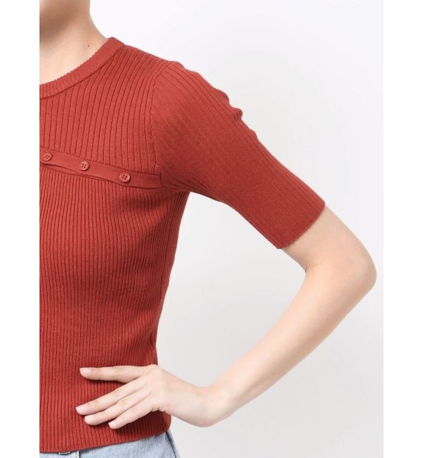 MURUA「アシメボタンデザインハーフニット」|ニット・セーター|