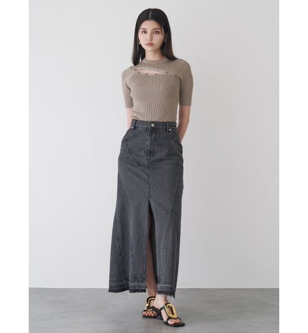 MURUA「アシメボタンデザインハーフニット」|ニット・セーター|