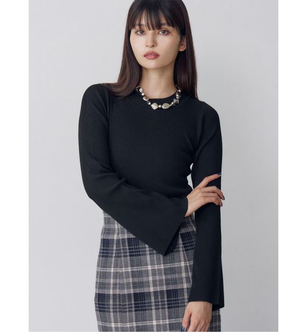 MURUA「フレアスリーブニット」|ニット・セーター|ブラック