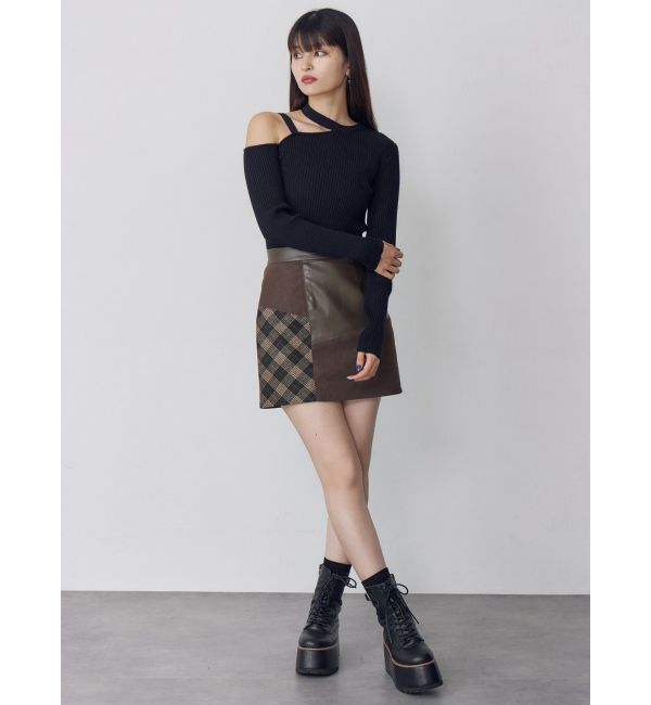 MURUA「ヴィンテージライクパッチワークミニスカート」|スカート|