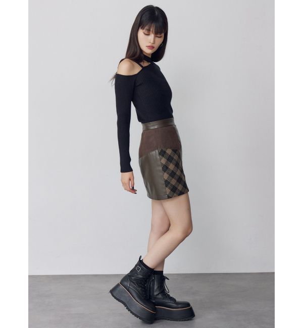 MURUA「ヴィンテージライクパッチワークミニスカート」|スカート|