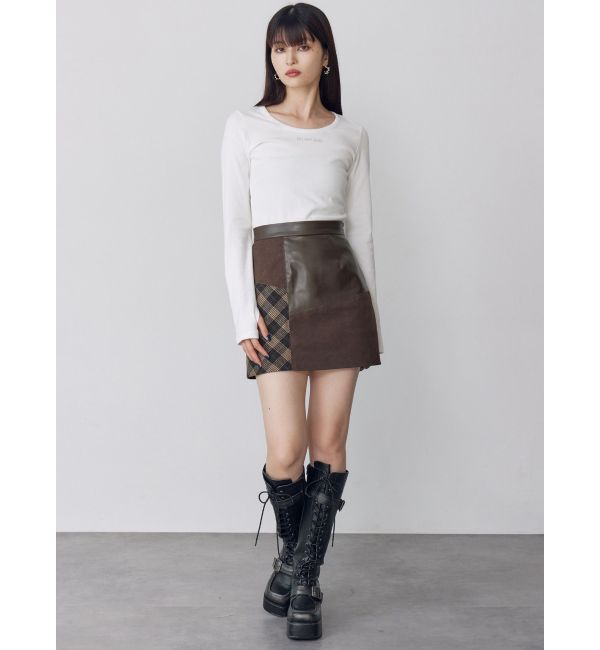 MURUA「ヴィンテージライクパッチワークミニスカート」|スカート|