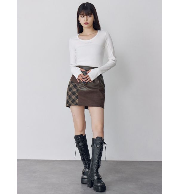 MURUA「ヴィンテージライクパッチワークミニスカート」|スカート|