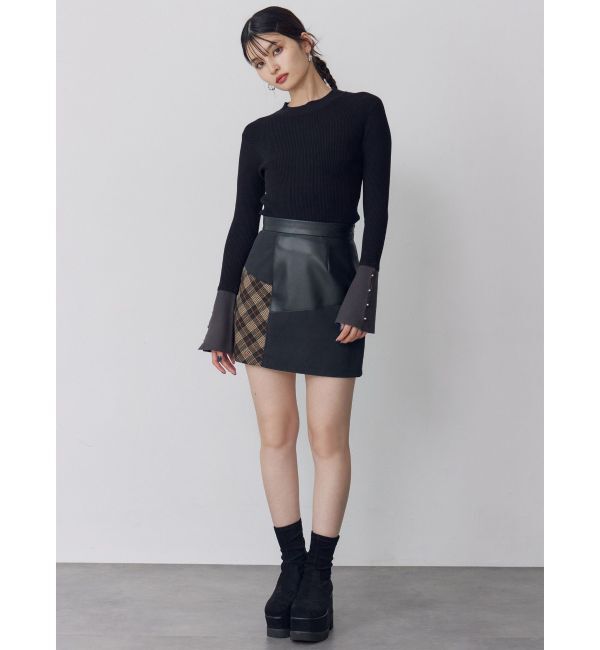 MURUA「ヴィンテージライクパッチワークミニスカート」|スカート|