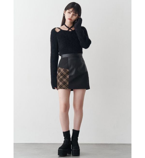 MURUA「ヴィンテージライクパッチワークミニスカート」|スカート|