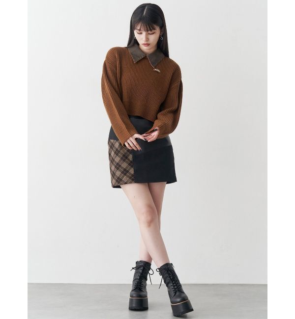 MURUA「ヴィンテージライクパッチワークミニスカート」|スカート|