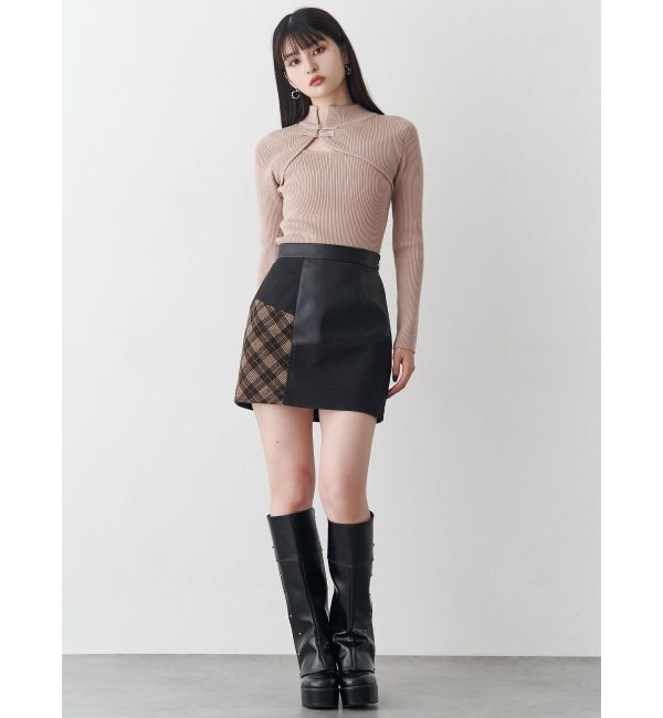 MURUA「ヴィンテージライクパッチワークミニスカート」|スカート|