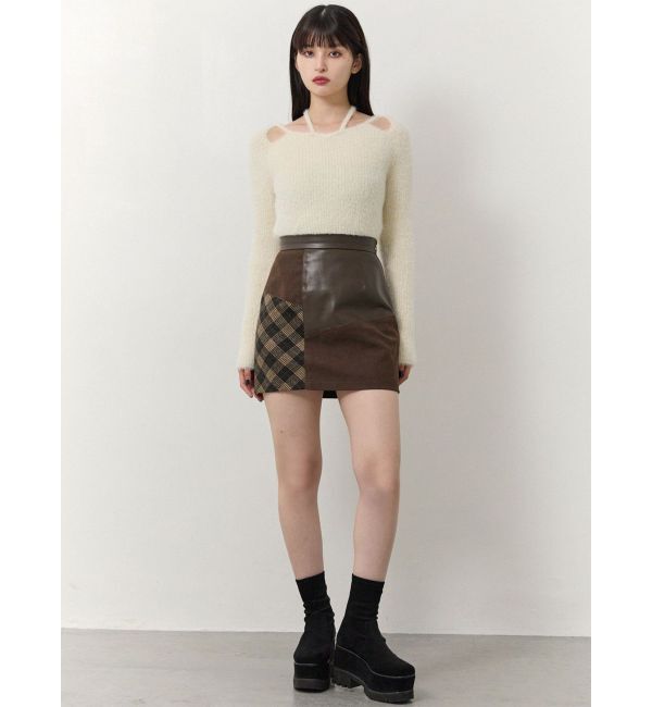 MURUA「ヴィンテージライクパッチワークミニスカート」|スカート|