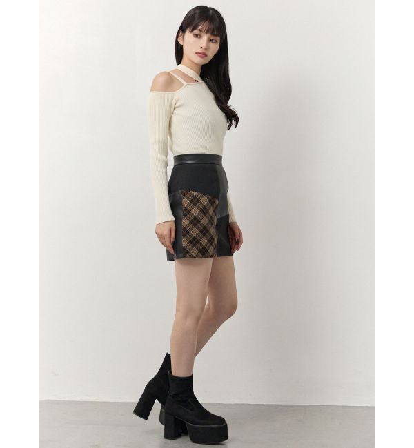 MURUA「ヴィンテージライクパッチワークミニスカート」|スカート|