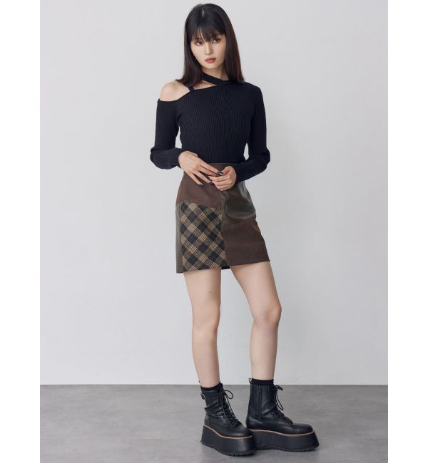 MURUA「ヴィンテージライクパッチワークミニスカート」|スカート|