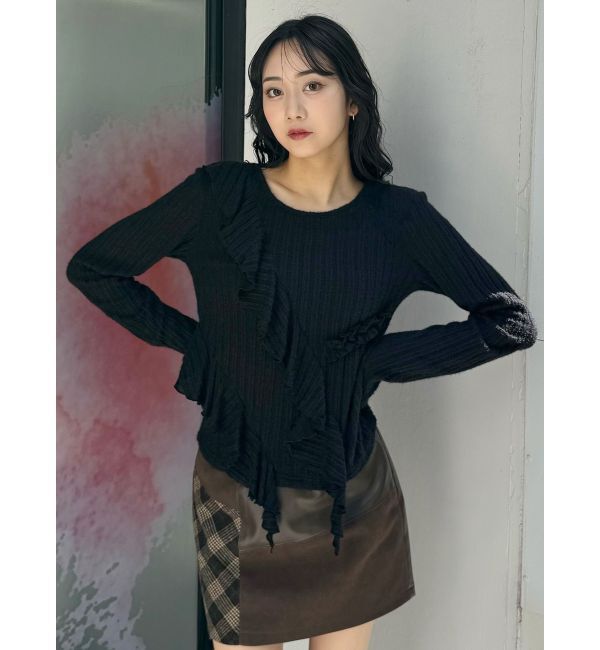 MURUA「カスケードフリルトップス」|Tシャツ・カットソー|