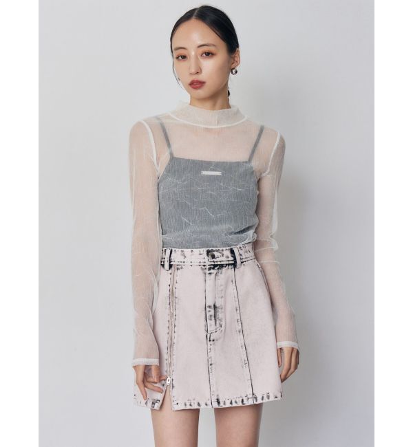 MURUA「プリーツシアーハイネックトップス」|Tシャツ・カットソー|