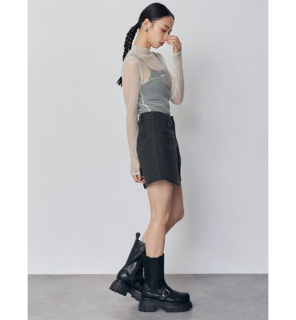 MURUA「プリーツシアーハイネックトップス」|Tシャツ・カットソー|