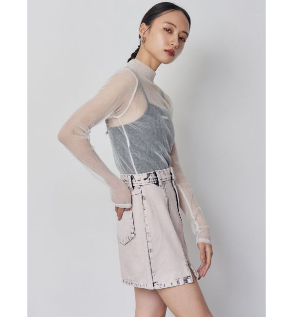 MURUA「プリーツシアーハイネックトップス」|Tシャツ・カットソー|