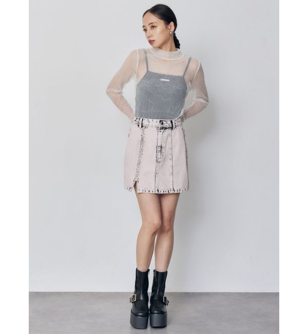 MURUA「プリーツシアーハイネックトップス」|Tシャツ・カットソー|