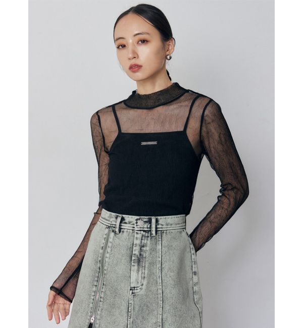 MURUA「プリーツシアーハイネックトップス」|Tシャツ・カットソー|