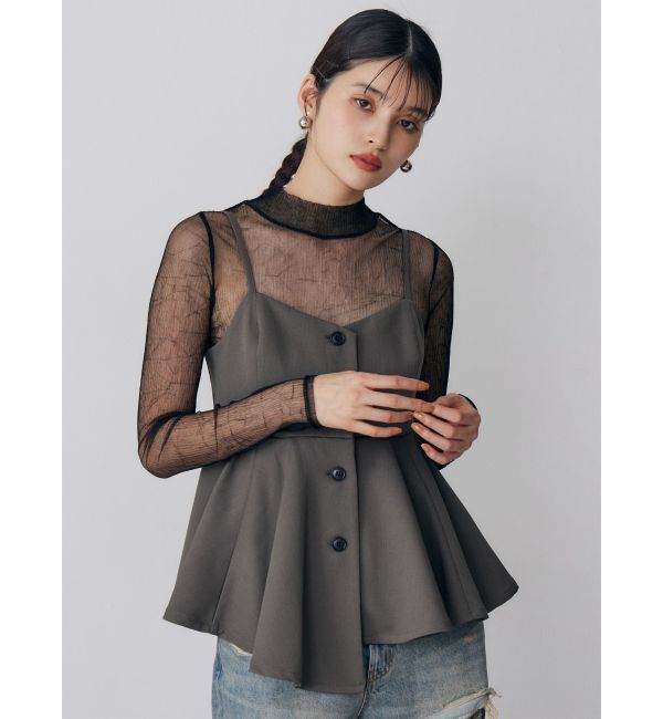 MURUA「プリーツシアーハイネックトップス」|Tシャツ・カットソー|