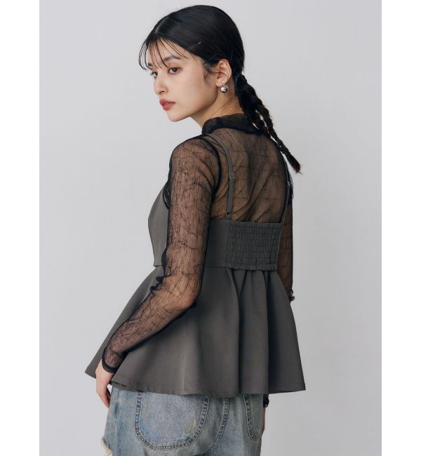 MURUA「プリーツシアーハイネックトップス」|Tシャツ・カットソー|