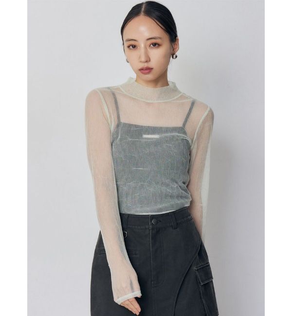 MURUA「プリーツシアーハイネックトップス」|Tシャツ・カットソー|