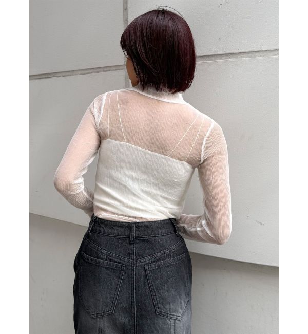 MURUA「プリーツシアーハイネックトップス」|Tシャツ・カットソー|