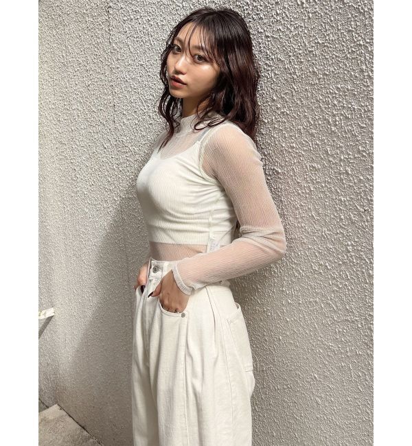 MURUA「プリーツシアーハイネックトップス」|Tシャツ・カットソー|