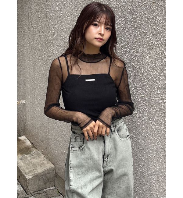 MURUA「プリーツシアーハイネックトップス」|Tシャツ・カットソー|