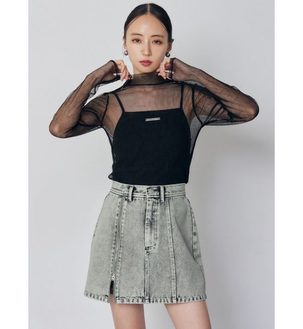 MURUA「プリーツシアーハイネックトップス」|Tシャツ・カットソー|