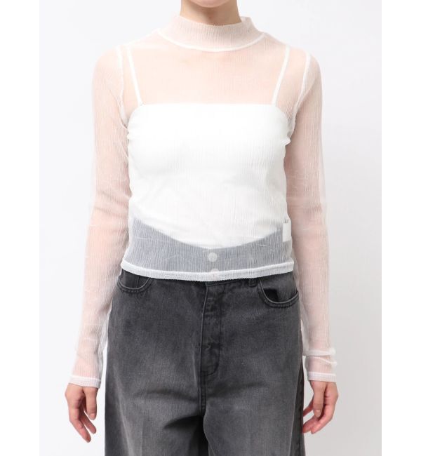 MURUA「プリーツシアーハイネックトップス」|Tシャツ・カットソー|