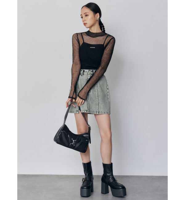 MURUA「プリーツシアーハイネックトップス」|Tシャツ・カットソー|