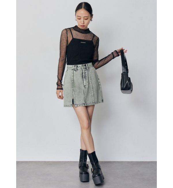 MURUA「プリーツシアーハイネックトップス」|Tシャツ・カットソー|