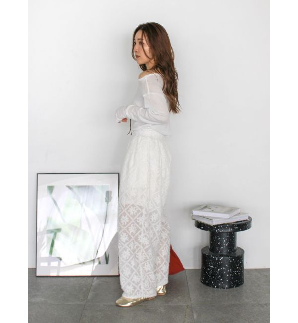 Ungrid「起毛エンブロイダリーラフパンツ」|その他|