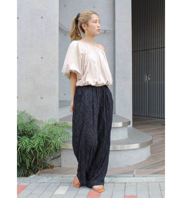 Ungrid「フェイクスウェードハーフスリーブバルーンブラウス」|シャツ・ブラウス|