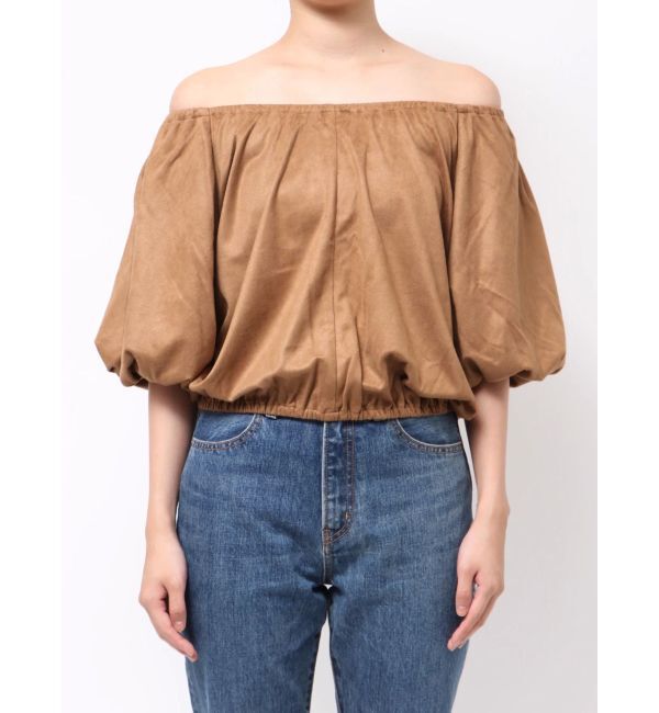 Ungrid「フェイクスウェードハーフスリーブバルーンブラウス」|シャツ・ブラウス|