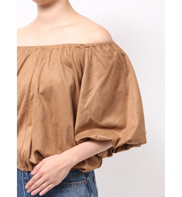 Ungrid「フェイクスウェードハーフスリーブバルーンブラウス」|シャツ・ブラウス|