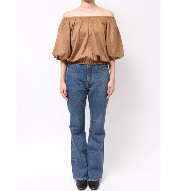 Ungrid「フェイクスウェードハーフスリーブバルーンブラウス」|シャツ・ブラウス|