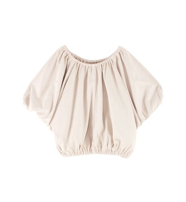 Ungrid「フェイクスウェードハーフスリーブバルーンブラウス」|シャツ・ブラウス|