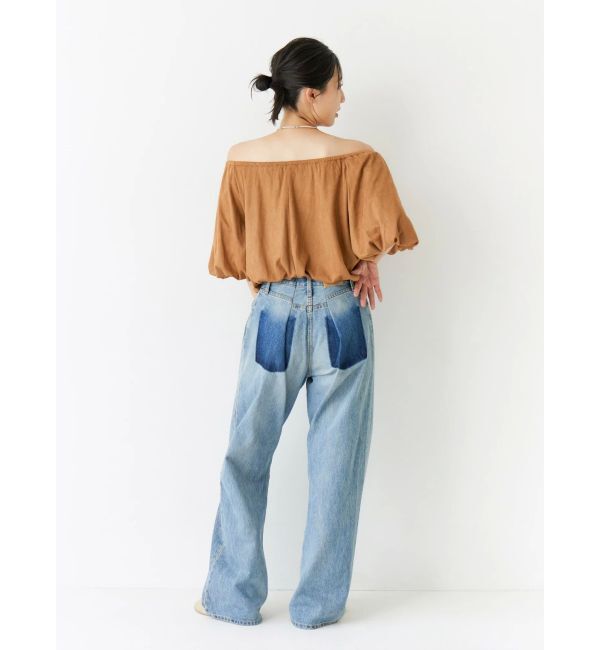 Ungrid「フェイクスウェードハーフスリーブバルーンブラウス」|シャツ・ブラウス|