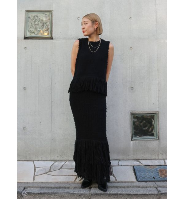 Ungrid「フリンジニットスカート」|スカート|