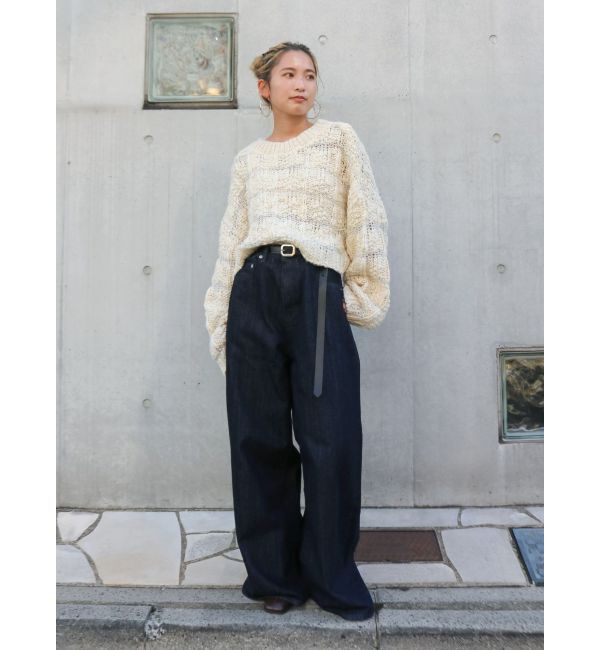 Ungrid「透かし編みデザインショートニット」|ニット・セーター|