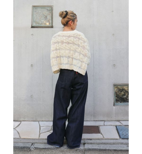 Ungrid「透かし編みデザインショートニット」|ニット・セーター|