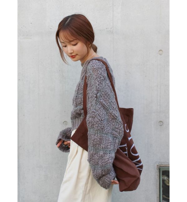 Ungrid「透かし編みデザインショートニット」|ニット・セーター|