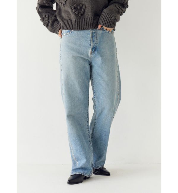 Ungrid「スタッズルーズデニム」|デニム|