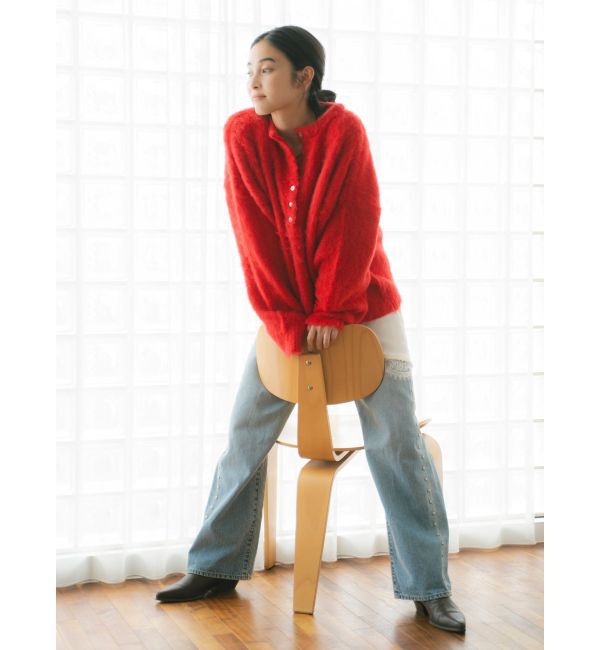 Ungrid「ヘンリーネック起毛ルーズニット」|ニット・セーター|