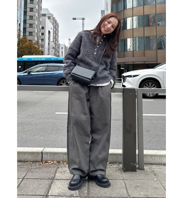 Ungrid「ヘンリーネック起毛ルーズニット」|ニット・セーター|