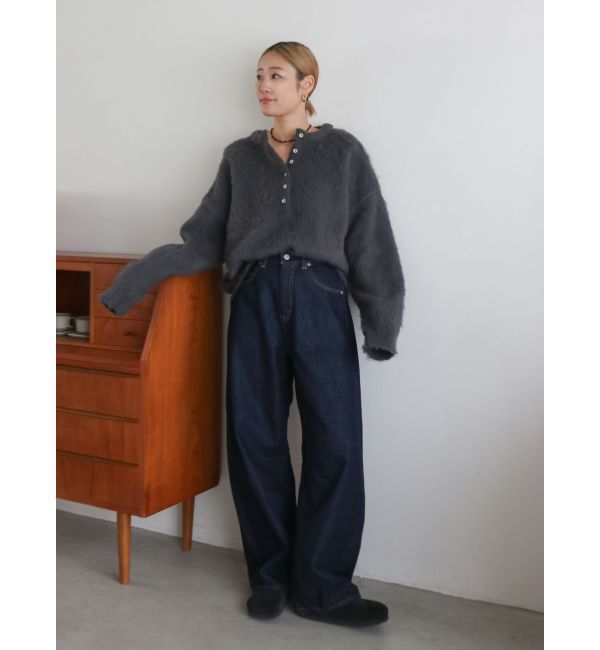 Ungrid「ヘンリーネック起毛ルーズニット」|ニット・セーター|