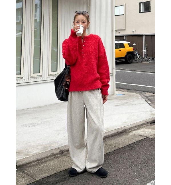 Ungrid「ヘンリーネック起毛ルーズニット」|ニット・セーター|