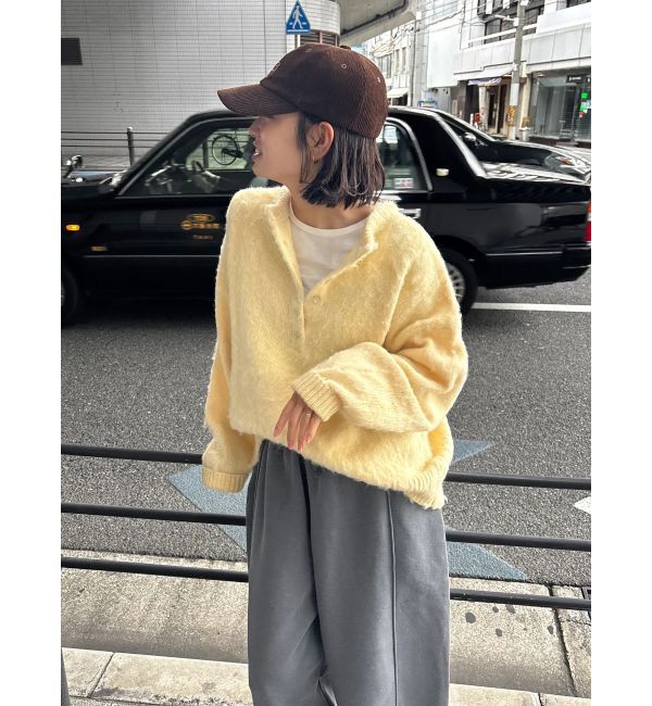 Ungrid「ヘンリーネック起毛ルーズニット」|ニット・セーター|